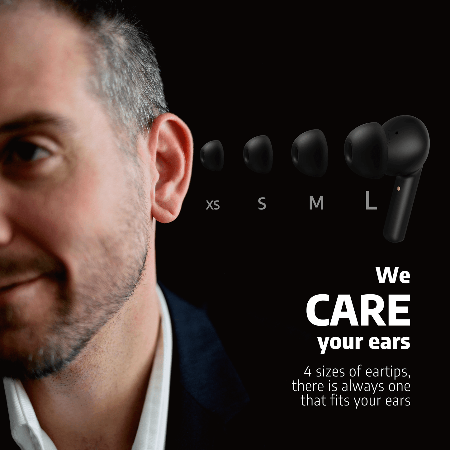 AIHOOR A1 - Wireless In-Ear Earbuds with Active Noise Cancellation (ANC) and Charging Case