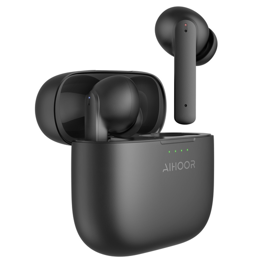 AIHOOR A1 - Wireless In-Ear Earbuds with Active Noise Cancellation (ANC) and Charging Case